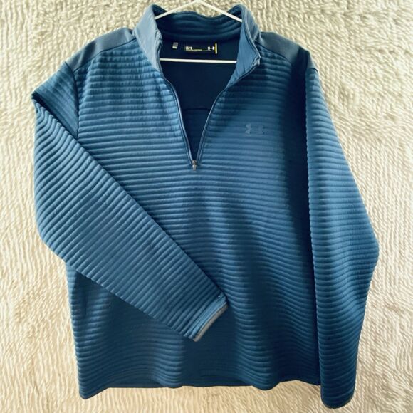 Under Armour Other - Under Armour Men's Sweater Daytona Golf Storm 1/4 Zip Fleece Pullover Blue Large